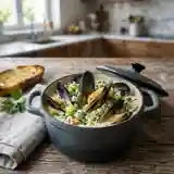 Cassolette de moules au céleri croquant : recette gourmande et facile