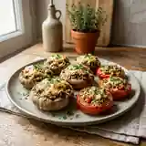 Champignons farcis gourmands et tomates provençales savoureuses
