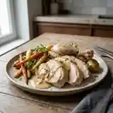 Chapon Poché à la Crème de Foie Gras : Recette Gourmande et Raffinée
