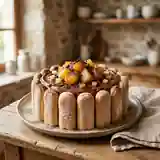 Charlotte au chocolat intense et poires caramélisées fondantes