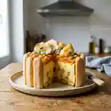 Charlotte fondante à la compote maison de coings et pommes