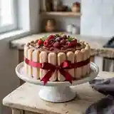 Charlotte gourmande au chocolat et framboises fraîches