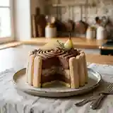 Charlotte royale mousse au chocolat, poire et crème de marrons : dessert gourmand et raffiné