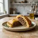 Chausson à la viande savoureux fait maison pour une personne