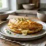 Chausson fondant au fromage de chèvre et poires caramélisées