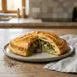 Chausson gourmand à la viande hachée et asperges fraîches