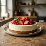 Cheesecake crémeux aux fraises et groseilles fraîches