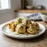 Chou-fleur rôti à la sauce moutardine onctueuse