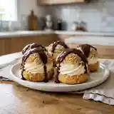 Choux à la Chantilly Maison Nappés de Chocolat Chaud Fondant