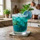 Citron bleu frappé à la menthe fraîche