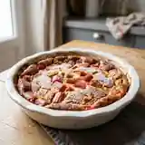 Clafoutis à la rhubarbe facile et gourmand pour une personne