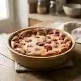 Clafoutis fondant aux framboises fraîches