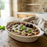 Clafoutis gourmand aux cerises noires et menthe fraîche