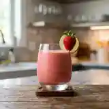 Cocktail exotique lait de coco et fraise frais et onctueux