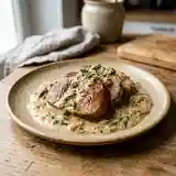 Coeur de veau tendre aux graines de moutarde et feuilles de sauge parfumées