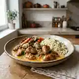 Coeurs de volaille flambés à la sauce crémeuse et épicée