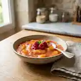 Compote de pêches maison à la gelée de framboise gourmande