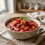 Compote gourmande aux framboises et abricots secs
