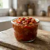 Compote maison de poivrons rouges et tomates fraîches