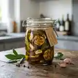 Conserve maison d'aubergines à l'huile d'olive parfumée