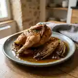 Coquelet rôti à la bière et endives braisées, recette gourmande et facile