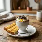 Coquetier gourmand aux œufs et truffes noires
