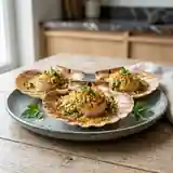 Coquilles Saint-Jacques maison gratinées au beurre persillé