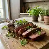 Côte de bœuf grillée au cerfeuil frais et épices