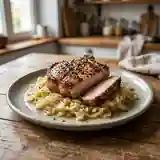Côtes de porc au poivre noir et chou braisé savoureux