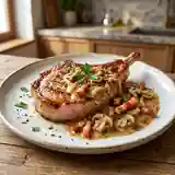 Côtes de porc charcutière savoureuses à la sauce moutarde