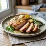 Côtes de porc gratinées au parmesan et moutarde
