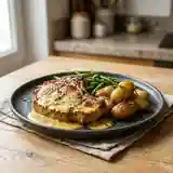 Côtes de porc grillées à la sauce moutarde onctueuse