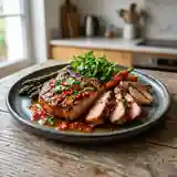 Côtes de porc grillées à la sauce piquante maison
