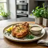 Côtes de porc panées croustillantes avec sauce onctueuse au raifort