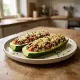 Courgette farcie légère au micro-ondes : recette rapide et savoureuse
