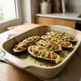 Courgettes à la mortadelle et parmesan gratinées
