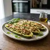 Courgettes farcies à l'ail et au basilic : recette savoureuse et facile