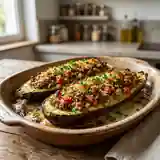 Courgettes farcies au duo de viandes savoureux