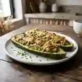 Courgettes farcies au poulet et herbes fraîches