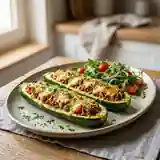 Courgettes farcies gourmandes à la viande et légumes