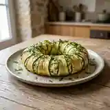 Couronne de courgettes farcie au fromage frais et herbes fraîches