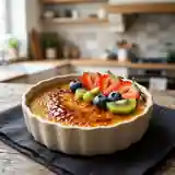 Crème brûlée onctueuse aux fruits frais de saison
