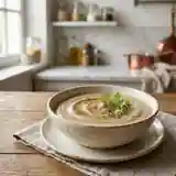 Crème d'oignons fondante et réglisse noire