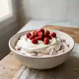 Crème fouettée légère aux fraises des bois fraîches
