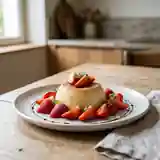 Crème renversée aux fraises express au micro-ondes