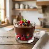 Crèmes fondantes chocolat et fruits frais