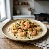 Crevettes sautées à la sauce crémeuse au fromage de chèvre