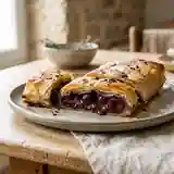 Croustillant gourmand aux cerises et chocolat noir