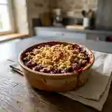 Crumble aux cerises rapide et gourmand pour une personne