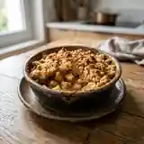 Crumble aux pommes et coings : dessert fruité croustillant et gourmand